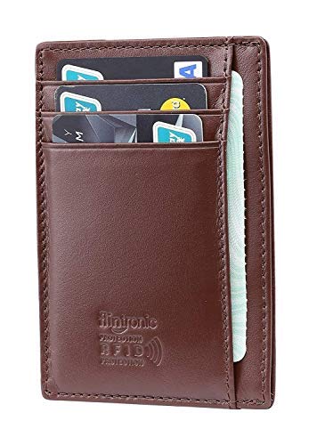 flintronic ® Tarjetas de Crédito Slim Moda RFID Bloqueo Monedero de Cuero, Mini Billetera para Cartera ID,Tarjetero Crédito Licencia de Conducir Cartera Hombre