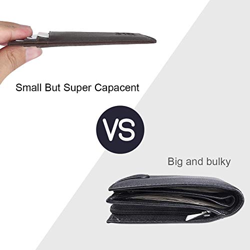 flintronic ® Tarjetas de Crédito Slim Moda RFID Bloqueo Monedero de Cuero, Mini Billetera para Cartera ID,Tarjetero Crédito Licencia de Conducir Cartera Hombre
