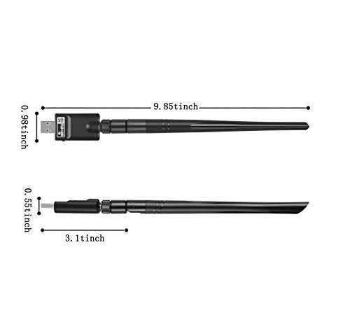 Flybiz Adaptador WiFi USB, USB 3.0 WiFi Dongle Inalámbrico, Bluetooth 5.0, Adaptador Wi-Fi Dual Band 5GHz/2.4GHz, Antena 5dBi Ajustable, MU-MIMO, Señal Potente para PC/Laptop con Windows/Mac OS