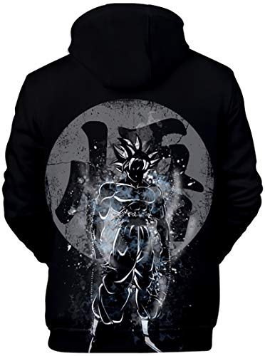 FLYCHEN Sudadera con Capucha para Niños Impreso en 3D Arte Animado Joven Pullover - Wu Negro - S