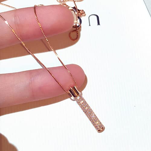 Focisa Collar Colgante Cadena Collares Hombre Mujer Necklace Jewelry Nuevo Collar con Colgante Geométrico Dorado Exquisito A La Moda para Mujer, Collar De Circonita con Incrustaciones De Pavé, Rega