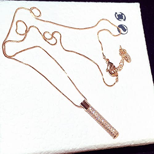 Focisa Collar Colgante Cadena Collares Hombre Mujer Necklace Jewelry Nuevo Collar con Colgante Geométrico Dorado Exquisito A La Moda para Mujer, Collar De Circonita con Incrustaciones De Pavé, Rega