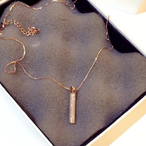 Focisa Collar Colgante Cadena Collares Hombre Mujer Necklace Jewelry Nuevo Collar con Colgante Geométrico Dorado Exquisito A La Moda para Mujer, Collar De Circonita con Incrustaciones De Pavé, Rega