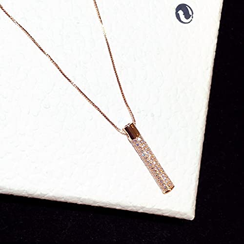 Focisa Collar Colgante Cadena Collares Hombre Mujer Necklace Jewelry Nuevo Collar con Colgante Geométrico Dorado Exquisito A La Moda para Mujer, Collar De Circonita con Incrustaciones De Pavé, Rega