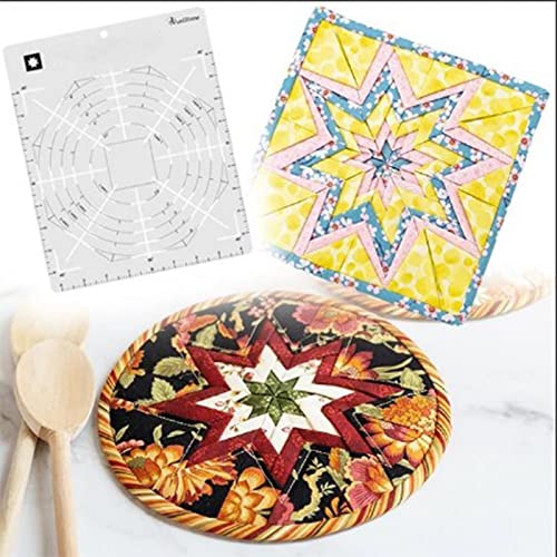 Folded Star Guide Stencil,Quilting Templates Folded Star Stencil Quilt Ruler,Morning Star Interfacing Template, Sewing Template (15in)