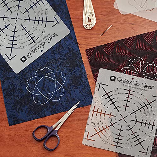 Folded Star Guide Stencil,Quilting Templates Folded Star Stencil Quilt Ruler,Morning Star Interfacing Template, Sewing Template (15in)