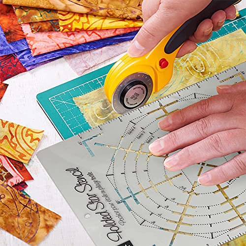 Folded Star Guide Stencil,Quilting Templates Folded Star Stencil Quilt Ruler,Morning Star Interfacing Template, Sewing Template (15in)