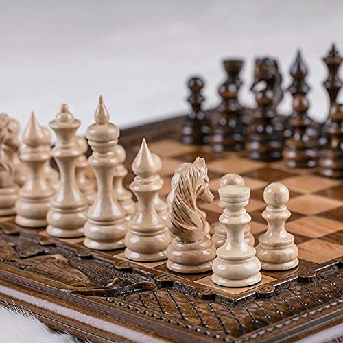 Folding Chess Set Pure Handmade Standard Square Travel Chess Family Chess Game Gift for Chess Lovers