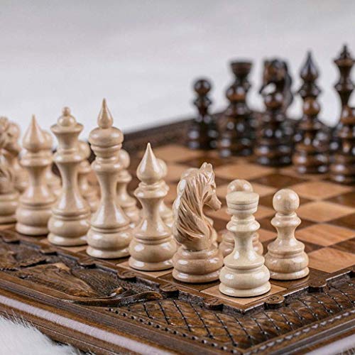 Folding Chess Set Pure Handmade Standard Square Travel Chess Family Chess Game Gift for Chess Lovers Chess Set