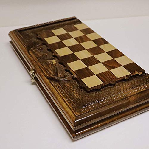 Folding Chess Set Pure Handmade Standard Square Travel Chess Family Chess Game Gift for Chess Lovers Chess Set