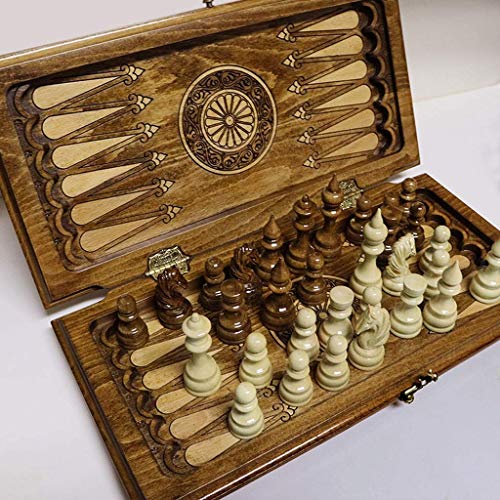 Folding Chess Set Pure Handmade Standard Square Travel Chess Family Chess Game Gift for Chess Lovers Chess Set