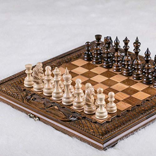 Folding Chess Set Pure Handmade Standard Square Travel Chess Family Chess Game Gift for Chess Lovers Chess Set