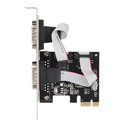 FOLOSAFENAR PCI-E a Tarjeta de Puerto Serial Dual, Tarjeta de Expansión Serial PCIe de 2 Puertos PCI-E a Serial FIFO de 9 Pines de un Carril para Aplicaciones POS Y ATM