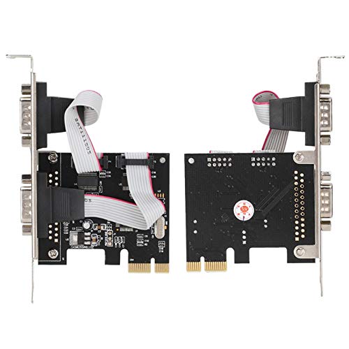 FOLOSAFENAR PCI-E a Tarjeta de Puerto Serial Dual, Tarjeta de Expansión Serial PCIe de 2 Puertos PCI-E a Serial FIFO de 9 Pines de un Carril para Aplicaciones POS Y ATM