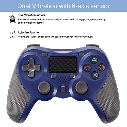 FONCBIEN Controlador Inalámbrico Playstation4, Controlador Inalámbrico Gamepads Manija del Juego Joypad con Los Botones De Activación Playstation 4 y Windows