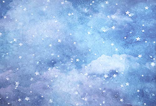 Fondo Cielo Estrellado Luna Noche Estrella Brillo Brillante Fiesta de cumpleaños Infantil telón de Fondo para Estudio fotográfico sesión de fotófono A14 10x10ft / 3x3m