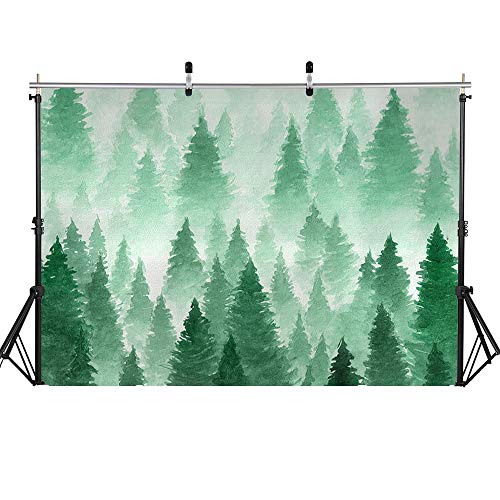 Fondo de fotografía Navidad Nieve Árboles de Navidad Campo de Nieve Telón de Fondo Bosque de Invierno Cumpleaños Sesión fotográfica artística A19 5x3ft / 1.5x1m