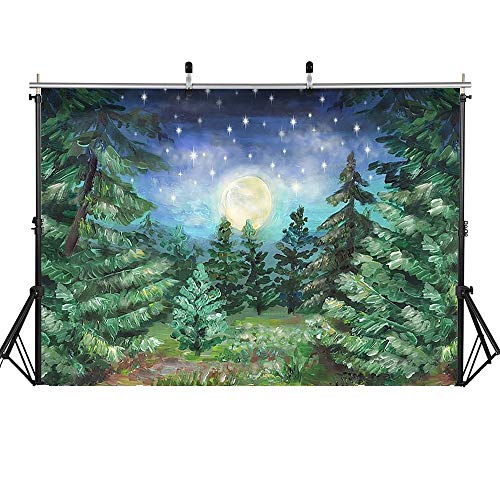 Fondo de fotografía Navidad Nieve Árboles de Navidad Campo de Nieve Telón de Fondo Bosque de Invierno Cumpleaños Sesión fotográfica artística A19 5x3ft / 1.5x1m