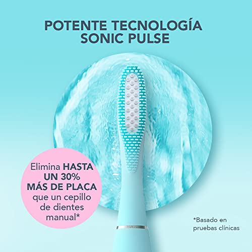 FOREO ISSA 3 Cepillo de dientes sónico, recargable y ultra higiénico con silicona y polímero PBT, cabezal remplazable cada 6 meses, 16 intensidades, 365 días de carga USB, Mint
