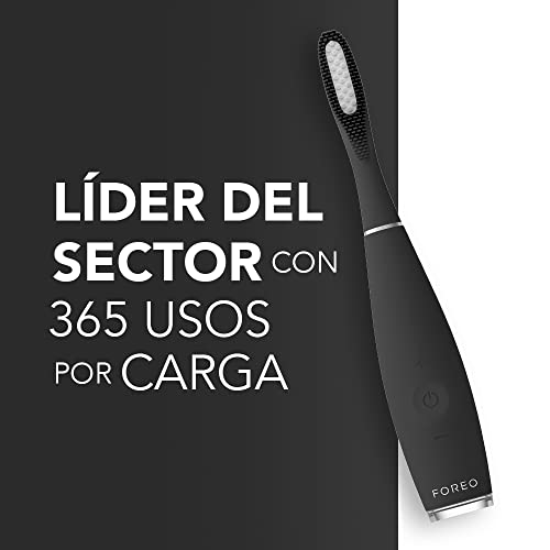 FOREO ISSA 3 Cepillo de dientes sónico, recargable y ultra higiénico con silicona y polímero PBT, cabezal remplazable cada 6 meses, 16 intensidades, 365 días de carga USB,Black