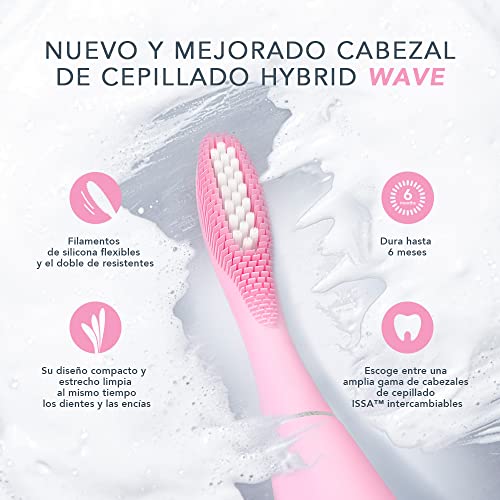 FOREO ISSA 3 Cepillo de dientes sónico, recargable y ultra higiénico con silicona y polímero PBT, cabezal remplazable cada 6 meses, 16 intensidades, 365 días de carga USB,Pink