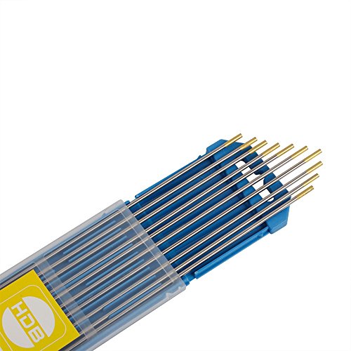 Forever Speed 10x Aguja de electrodo de tungsteno WL-15 2.4Ø x 175 mm Soldadura TIG WL-15 Oro 2.4Ø x 175 mm