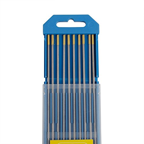 Forever Speed 10x Aguja de electrodo de tungsteno WL-15 2.4Ø x 175 mm Soldadura TIG WL-15 Oro 2.4Ø x 175 mm