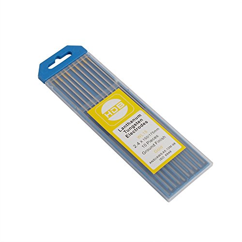 Forever Speed 10x Aguja de electrodo de tungsteno WL-15 2.4Ø x 175 mm Soldadura TIG WL-15 Oro 2.4Ø x 175 mm