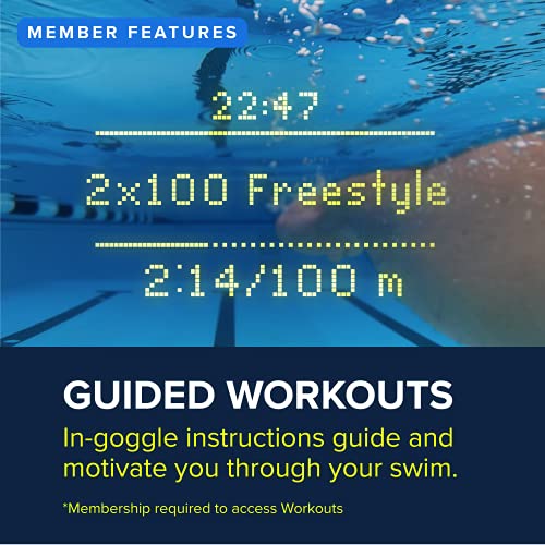 FORM Smart Swim Goggles, Fitness Tracker para piscina, aguas abiertas y spa de natación con una pantalla transparente que muestra sus medidas mientras nadando