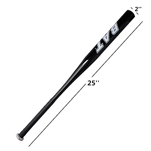 Forrader Bate de béisbol, 63,5 cm, aleación de Aluminio, Defensa, Color Negro, tamaño Talla única