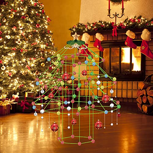 Fort Building Kit for Kids, DIY Forts juguete de construcción Navidad castillo túnel tienda de juegos de construcción de plástico árbol de Navidad niños Fort juguete para niños niñas 3 4 5 6 7 años