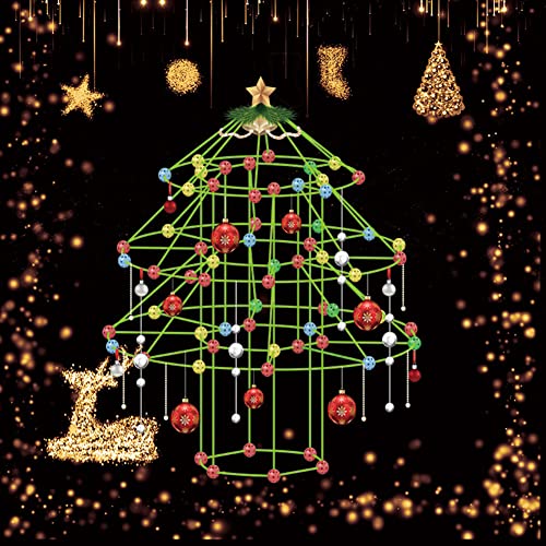 Fort Building Kit for Kids, DIY Forts juguete de construcción Navidad castillo túnel tienda de juegos de construcción de plástico árbol de Navidad niños Fort juguete para niños niñas 3 4 5 6 7 años