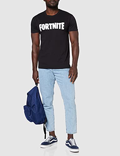 Fortnite Logo Camiseta, Negro, Large para Hombre