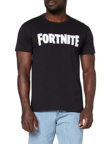 Fortnite Logo Camiseta, Negro, Large para Hombre