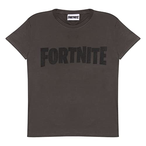 Fortnite Logotipo del Texto Camiseta de los Muchachos Carbón 140