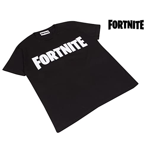 Fortnite Logotipo del Texto Camiseta de los Muchachos Negro 140