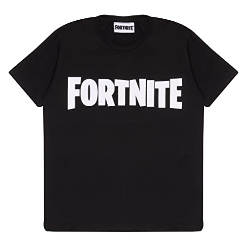Fortnite Logotipo del Texto Camiseta de los Muchachos Negro 140