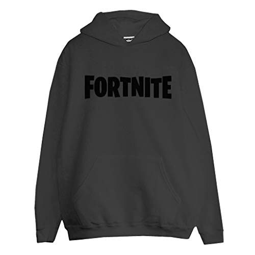 Fortnite Logotipo del Texto Hombres Sudadera con Capucha suéter Carbón 3XL | Interruptor Xbox PS4 PS5 para Hombre Camisa con Capucha, Idea Gamer Regalo de cumpleaños para los individuos