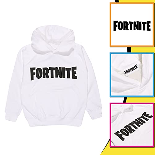 Fortnite Logotipo del Texto Niños Sudadera con Capucha Blanco 134