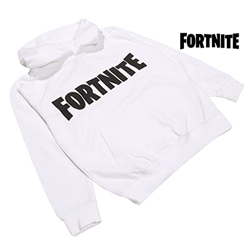 Fortnite Logotipo del Texto Niños Sudadera con Capucha Blanco 158