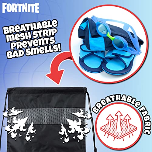 Fortnite Mochila de Cuerdas para Niños, Bolsas de Tela con Cordón para El Colegio Deportes Playa, Mochila para Gimnasio