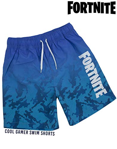 Fortnite Shorts de baño niños | Bañador Gamer Azul Claro u Oscuro 9-10 años