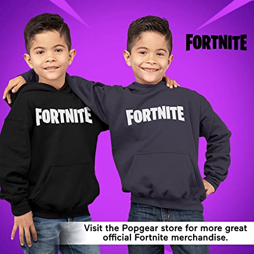 Fortnite Sudadera con capucha con logotipo de texto para niño, azul marino, 7-8 Years