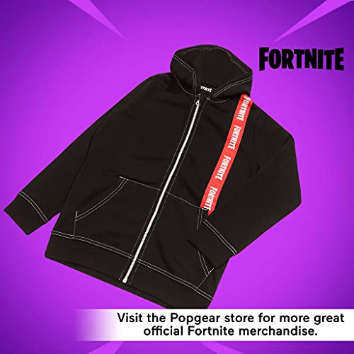 Fortnite Text Logo Girls Zipped Hoodie Red/Black Sudaderas con Capucha Modernas, Rojo/Negro, 9-10 Años para Niñas