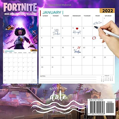Fortnịte: Video Game Calendar 2022 - Games calendar 2022-2023 18 months- Planner Gifts boys girls kids and all Fans (Kalendar Calendario Calendrier).9