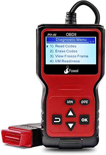 Foseal Escáner OBD2 Diagnóstico del Motor Analizador con Lectura y Borrado de Códigos de Error para Vehículos Gasolina con Protocolos OBDII