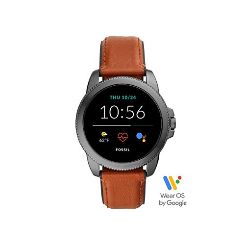 Fossil Connected Smartwatch Gen 5E para Hombre con Tecnología Wear OS de Google, Frecuencia Cardíaca, NFC y Notificaciones Smartwatch, Cuero Marrón