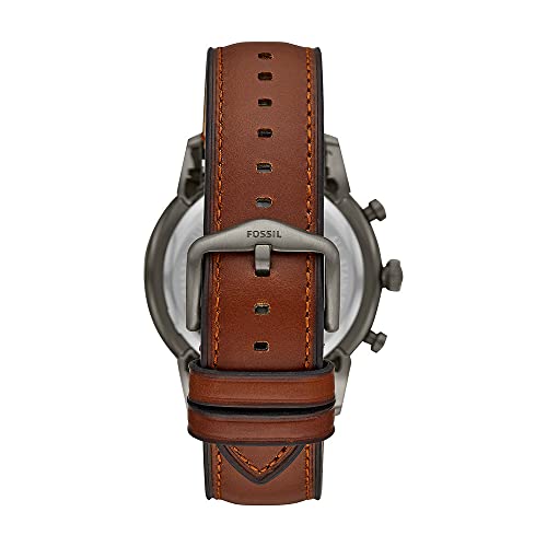 FOSSIL Reloj para Hombre Townsman, Tamaño de Caja de 44 mm, Movimiento de Cronógrafo de Cuarzo, Correa de Cuero, Marrón