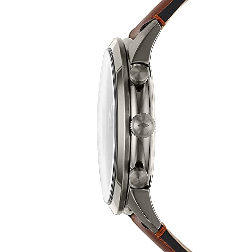 FOSSIL Reloj para Hombre Townsman, Tamaño de Caja de 44 mm, Movimiento de Cronógrafo de Cuarzo, Correa de Cuero, Marrón