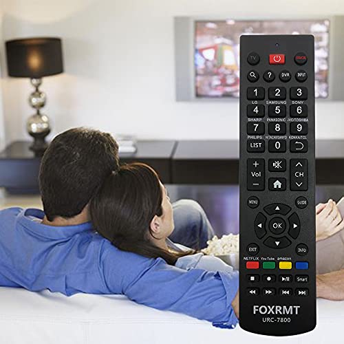 FOXRMT Reemplazo Mando a Distancia Universal para Philips/Samsung/LG/Sony/Sharp/HAIER/RCA/Westinghouse/Insignia/VIZIO/MAGNAVOX/SANYO/VESTEL/SEIKI/Sky TV - Mando Universal